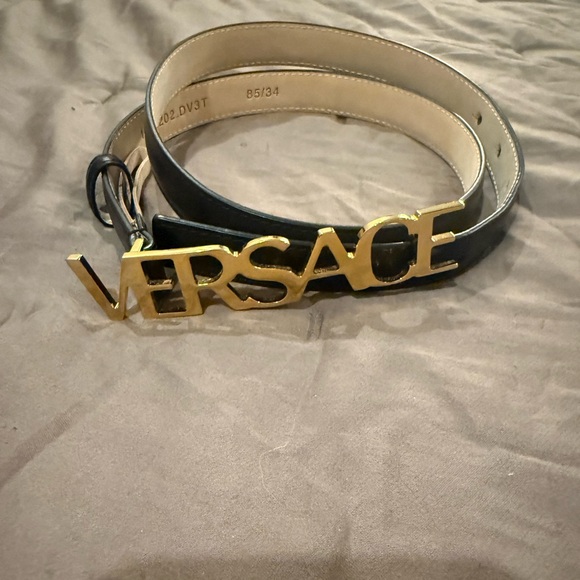 Versace Accessories - Versace Black and Gold Belt (thin)
